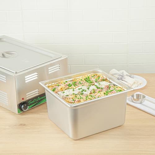 Kitchen Tek 2/3 Size Steam Table Pans, 6 Anti-Jam Steam Pans - Lids Sold Separately, 8” Deep, 24 Gauge Stainless, alternate