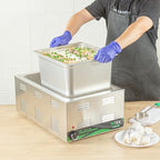 Kitchen Tek 2/3 Size Steam Table Pans, 6 Anti-Jam Steam Pans - Lids Sold Separately, 8” Deep, 24 Gauge Stainless, alternate