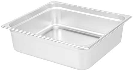 Kitchen Tek 2/3 Size Steam Table Pans, 6 Anti-Jam Steam Pans - Lids Sold Separately, 4” Deep, 24 Gauge Stainless