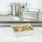 Kitchen Tek 2/3 Size Steam Table Pans, 6 Anti-Jam Steam Pans - Lids Sold Separately, 4” Deep, 24 Gauge Stainless, alternate