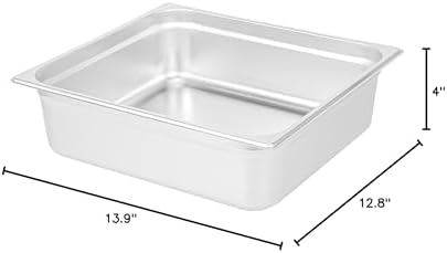 Kitchen Tek 2/3 Size Steam Table Pans, 6 Anti-Jam Steam Pans - Lids Sold Separately, 4” Deep, 24 Gauge Stainless, alternate