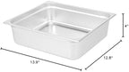Kitchen Tek 2/3 Size Steam Table Pans, 6 Anti-Jam Steam Pans - Lids Sold Separately, 4” Deep, 24 Gauge Stainless, alternate
