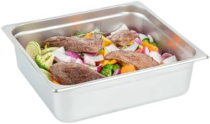 Kitchen Tek 2/3 Size Steam Table Pans, 6 Anti-Jam Steam Pans - Lids Sold Separately, 4” Deep, 24 Gauge Stainless, alternate