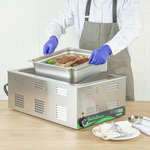 Kitchen Tek 2/3 Size Steam Table Pans, 6 Anti-Jam Steam Pans - Lids Sold Separately, 4” Deep, 24 Gauge Stainless, alternate