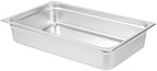 Kitchen Tek Full Size Steam Table Pans, 6 Anti-Jam Steam Pans - Lids Sold Separately, 4” Deep, 24 Gauge