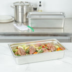 Kitchen Tek Full Size Steam Table Pans, 6 Anti-Jam Steam Pans - Lids Sold Separately, 4” Deep, 24 Gauge, alternate view 4