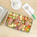 Kitchen Tek Full Size Steam Table Pans, 6 Anti-Jam Steam Pans - Lids Sold Separately, 4” Deep, 24 Gauge, alternate view 6