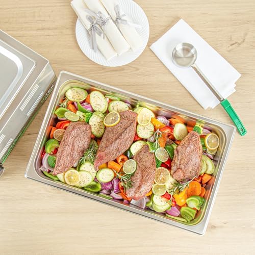 Kitchen Tek Full Size Steam Table Pans, 6 Anti-Jam Steam Pans - Lids Sold Separately, 4” Deep, 24 Gauge, alternate view 6