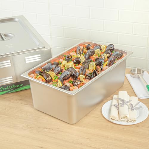 Kitchen Tek Full Size Steam Table Pans, 6 Anti-Jam Steam Pans - Lids Sold Separately, 8” Deep, 24 Gauge, alternate view 4