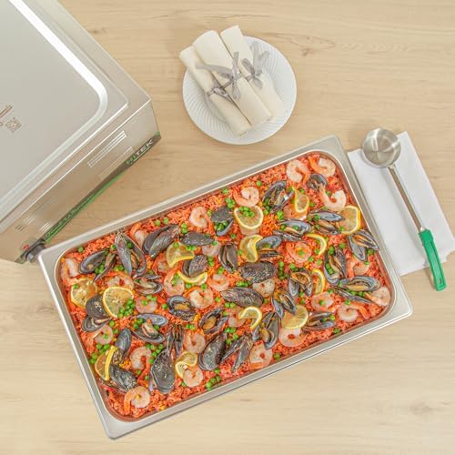 Kitchen Tek Full Size Steam Table Pans, 6 Anti-Jam Steam Pans - Lids Sold Separately, 8” Deep, 24 Gauge, alternate view 6