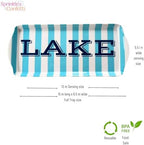 Lake Melamine Serving Tray with Handles Blue Stripe Rectangular BBQ Platter in Blue Stripe, alternate view 3