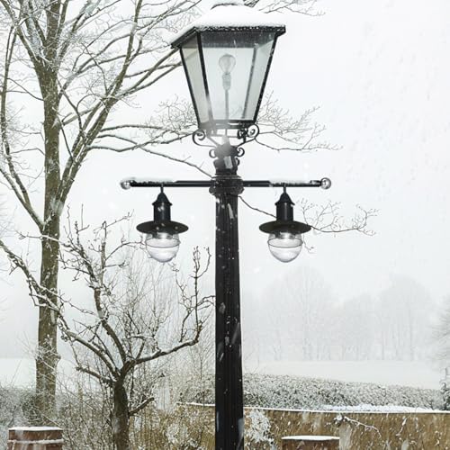 Lamp Post Cross Arm Outdoor Lamp Post Black Metal Silver, alternate view 3