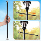Lamp Post Cross Arm Outdoor Lamp Post Black Metal Silver, alternate view 6