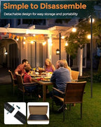 LAND·VOI Metal String Light Poles for Outside Hanging - Backyard, Garden, Patio, 4 Pack Lighting Stand with, alternate view 6