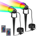 Landscape Lighting - 6W RGB Color Changing Halloween Landscape Lights 120V Christmas Outdoor LED Spotlight with