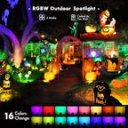 Landscape Lighting - 6W RGB Color Changing Halloween Landscape Lights 120V Christmas Outdoor LED Spotlight with, alternate