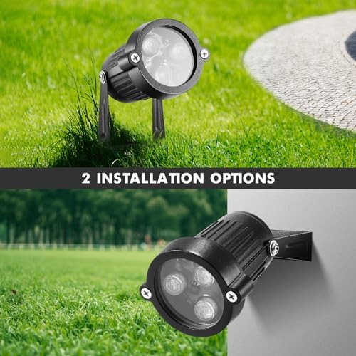 Landscape Lighting - 6W RGB Color Changing Halloween Landscape Lights 120V Christmas Outdoor LED Spotlight with, alternate