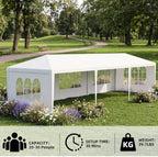 Large 10x30 Canopy Tent for Weddings, Outdoor Party Shelter (White, 5 Sidewalls-White 10x30) in White, alternate view 4