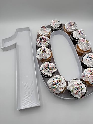 Large 16 Inch Fillable Letter & Number Charcuterie Box, Reusable Plastic Serving Tray for Birthday, Anniversary, alternate