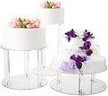 Large 3 Tier Acrylic Round Wedding Cake Stand, Food Display Stand in clear