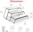 Large 3-Tier Melamine Serving Tray Set, 17 x 8.7 in, Black Stand in Black, alternate view 3