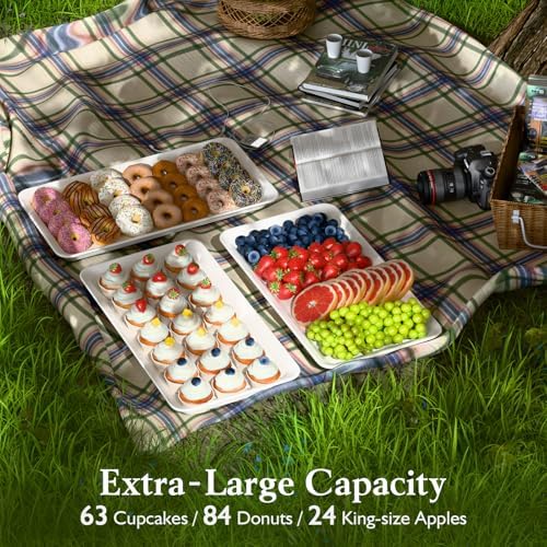 Large 3-Tier Melamine Serving Tray Set, 17 x 8.7 in, Gold Stand in Gold, alternate view 2
