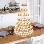 Large 7 Tier Cupcake Stand for 100 Cupcakes, Clear Round Cupcake Stands, Acrylic Wedding Cupcake Tower Stand, alternate view