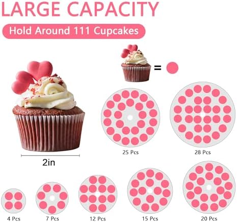 Large 7 Tier Cupcake Stand for 100 Cupcakes, Clear Round Cupcake Stands, Acrylic Wedding Cupcake Tower Stand, alternate view