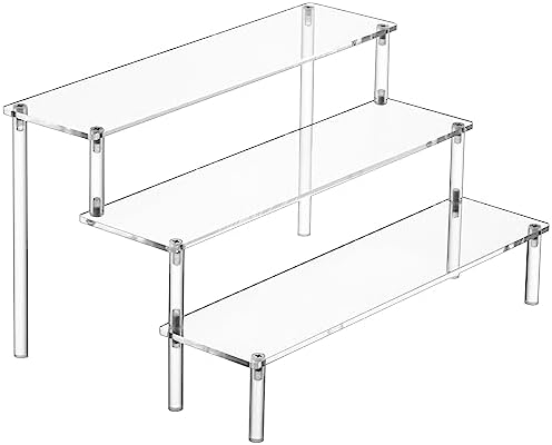 Large Acrylic Display Risers, Perfume Stand Organizer, Clear Acrylic Shelf Risers for Display Stands for Food
