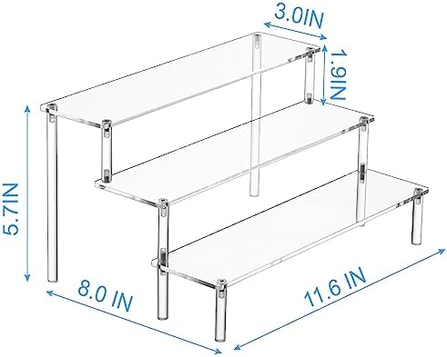 Large Acrylic Display Risers, Perfume Stand Organizer, Clear Acrylic Shelf Risers for Display Stands for Food, alternate view