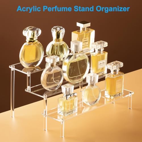 Large Acrylic Display Risers, Perfume Stand Organizer, Clear Acrylic Shelf Risers for Display Stands for Food, alternate view