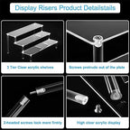 Large Acrylic Display Risers, Perfume Stand Organizer, Clear Acrylic Shelf Risers for Display Stands for Food, alternate view