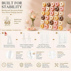 Large Acrylic Donut Wall Display Stand, Foldable, 26"x22", Holds 60 Donuts in Clear, alternate view 5