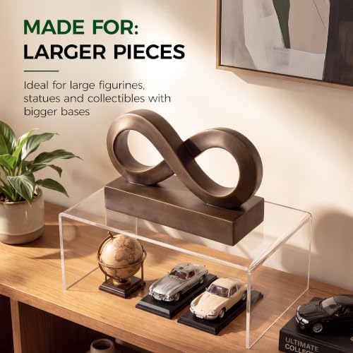 Large Acrylic Risers 2 Pack, Clear Display Stands, 12 x 8 x 6 Inch in 12 x 8 x 6 Inch in clear, alternate view 4