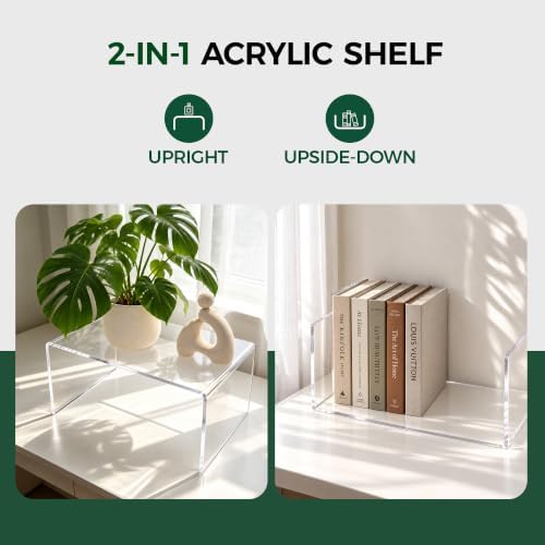 Large Acrylic Risers 2 Pack, Clear Display Stands, 12 x 8 x 6 Inch in 12 x 8 x 6 Inch in clear, alternate view 5