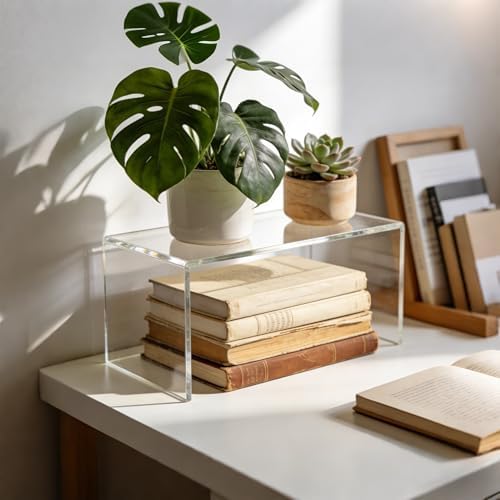 Large Acrylic Risers 4 Pcs (2 Sizes), 5mm Thick Display Stands in clear, alternate view 4