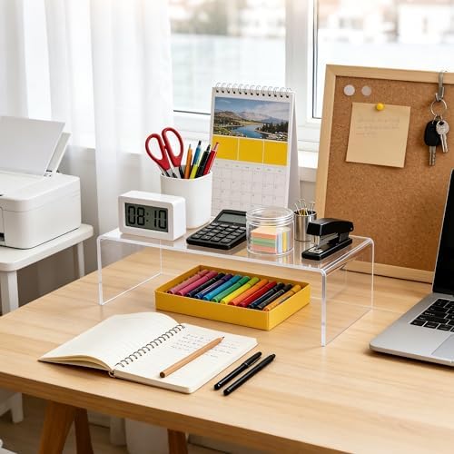 Large Acrylic Risers 4 Pcs (2 Sizes), 5mm Thick Display Stands in clear, alternate view 7