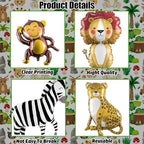 Large Animals Foil Balloons for Jungle Safari Birthday Party Decorations in 5 Count (Pack of 1) in Colorful, alternate view 3