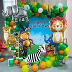 Large Animals Foil Balloons for Jungle Safari Birthday Party Decorations in 5 Count (Pack of 1) in Colorful, alternate view 4