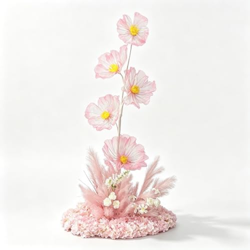 Large Artificial Flower Arrangement with Stand, Floor Floral Decor