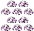 Large Artificial Flower Centerpieces - 10 Pcs 13.8in Diameter Lilac & White Fake Flowers Roses Balls - Silk Faux