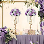 Large Artificial Flower Centerpieces - 10 Pcs 13.8in Diameter Lilac & White Fake Flowers Roses Balls - Silk Faux, alternate
