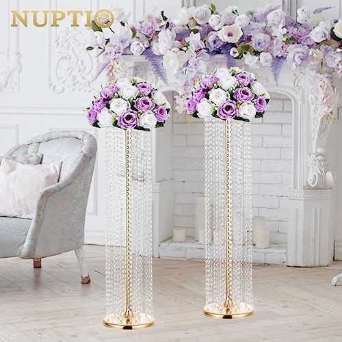Large Artificial Flower Centerpieces - 10 Pcs 13.8in Diameter Lilac & White Fake Flowers Roses Balls - Silk Faux, alternate