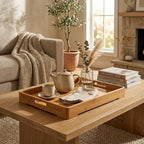 Large Bamboo Serving Tray Decorative Coffee Tea Platter 18 x 13 x 1.2 Inches in 18 x 13 x 1.2 Inches in 18'' X, alternate