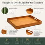 Large Bamboo Serving Tray Decorative Coffee Tea Platter 18 x 13 x 1.2 Inches in 18 x 13 x 1.2 Inches in 18'' X, alternate