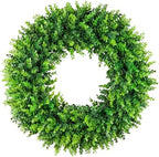 Large Boxwood Wreath Front Door 24'' Artificial Spring Wreaths for Front Door Farmhouse Wedding Green Year Round