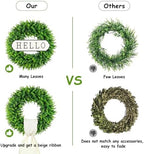 Large Boxwood Wreath Front Door 24'' Artificial Spring Wreaths for Front Door Farmhouse Wedding Green Year Round, alternate