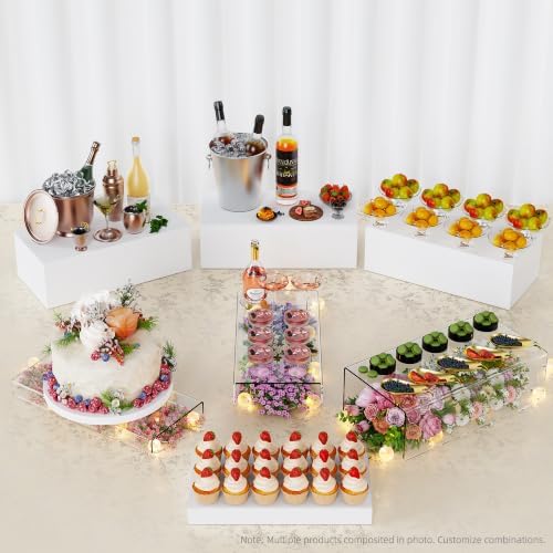 Large Buffet Risers & Display Stands, Clear, 16" 16" 16", 3 Sets in Large Clear 16" 16" 16", alternate view 2