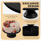 Large Cake Stand 12 Inch with Cake Spatula, Round Bamboo Fiber Cupcake Dessert Stand, Cake Decorating Display, alternate view
