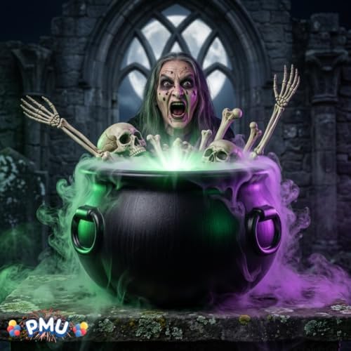 Large Cauldron 18in, Black Witches Cauldron Bowl for Halloween Decor, alternate view 2